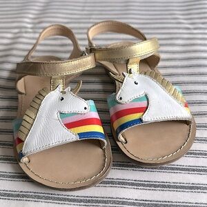 Mini Boden unicorn gold sandals size 30